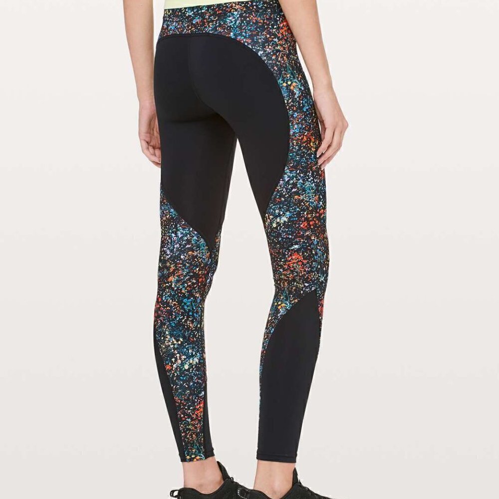 Lululemon Wake & Train Tight *28" Black / Flowerescent Multi Size 6